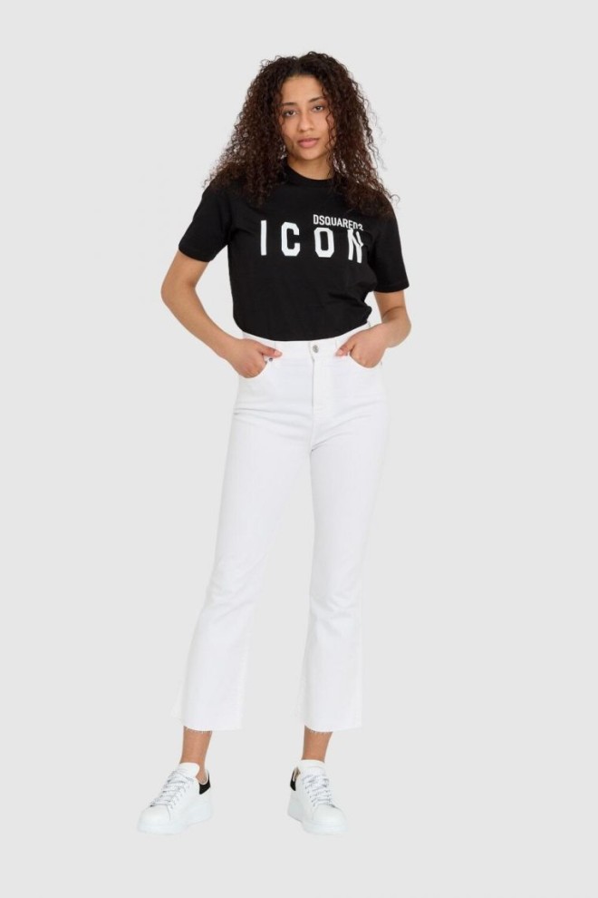 7 FOR ALL MANKIND Blugi albi pentru femei cu picior crud lărgit HW Slim Kick