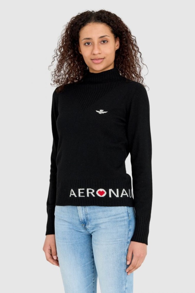 AERONAUTICA MILITARE Women's black cashmere blend sweater