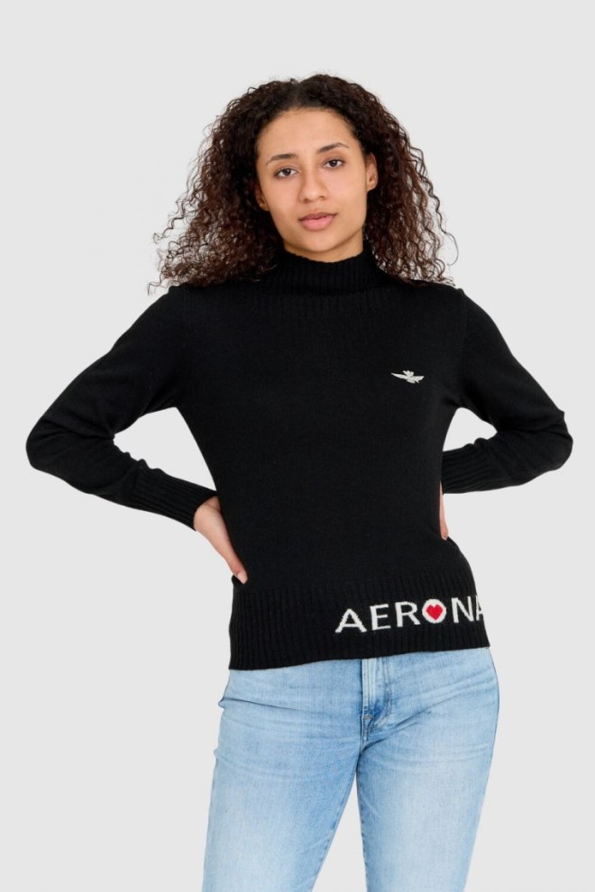 AERONAUTICA MILITARE Women's black cashmere blend sweater