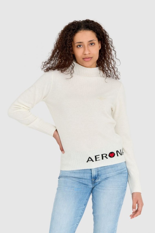 AERONAUTICA MILITARE Cremă de cașmir amestec femei jumper
