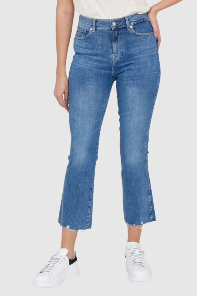 7 FOR ALL MANKIND Light blue jeans with ragged legs HW Slim Kick