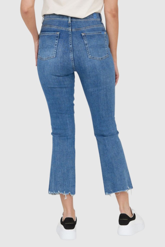 7 FOR ALL MANKIND Light blue jeans with ragged legs HW Slim Kick