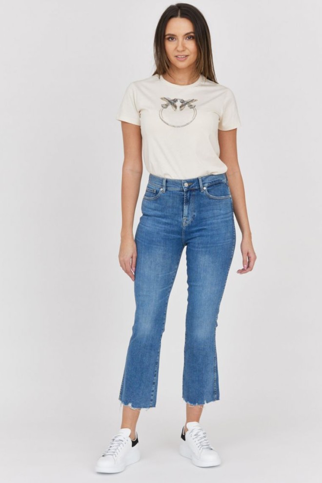 7 FOR ALL MANKIND Light blue jeans with ragged legs HW Slim Kick