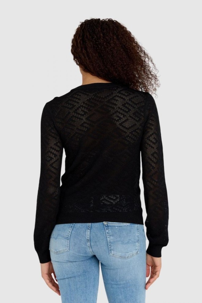 GUESS Black monogrammed guess knit sweater