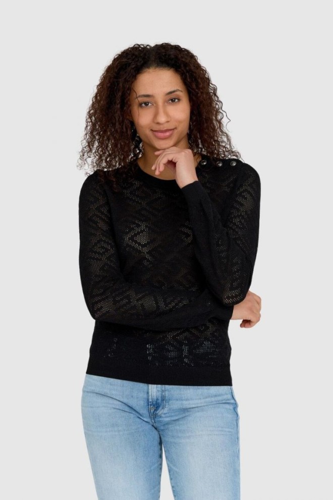 GUESS Black monogrammed guess knit sweater