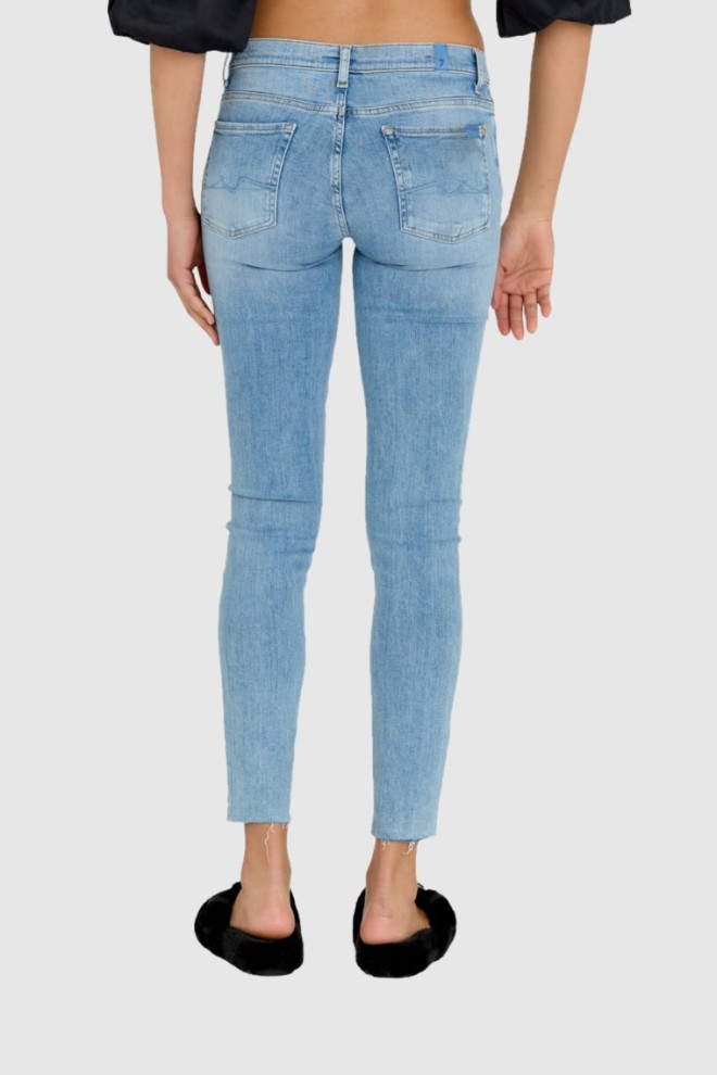 7 FOR ALL MANKIND Blugi cu talie înaltă pentru femei, albastru deschis HW SKINNY SLIM ILLUSION