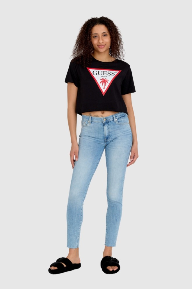 7 FOR ALL MANKIND Blugi cu talie înaltă pentru femei, albastru deschis HW SKINNY SLIM ILLUSION