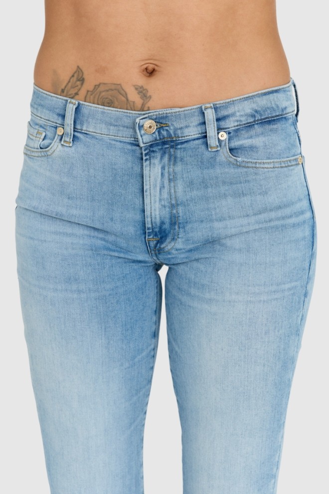 7 FOR ALL MANKIND Blugi cu talie înaltă pentru femei, albastru deschis HW SKINNY SLIM ILLUSION