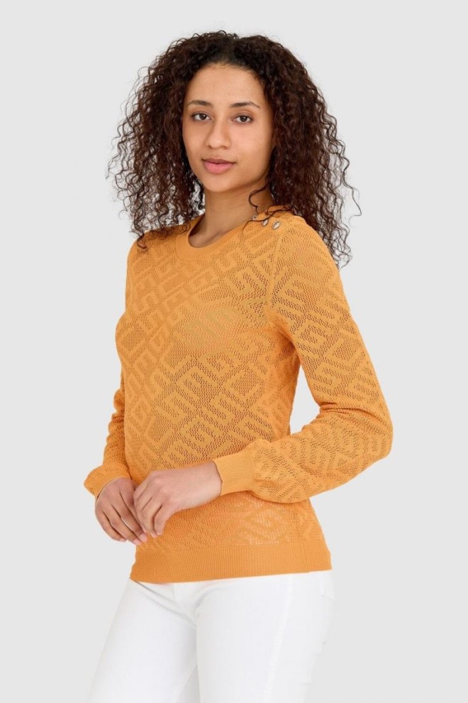 GUESS Orange knitted sweater in monogram guess