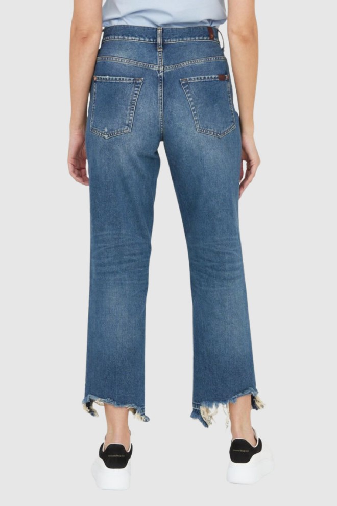 7 FOR ALL MANKIND Blugi albaștri pentru femei THE MODERN STRAIGHT WITH DREAMS