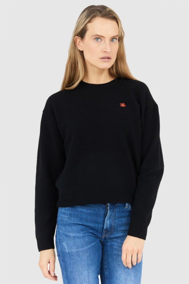 KENZO Black Women's Sweater with Flower