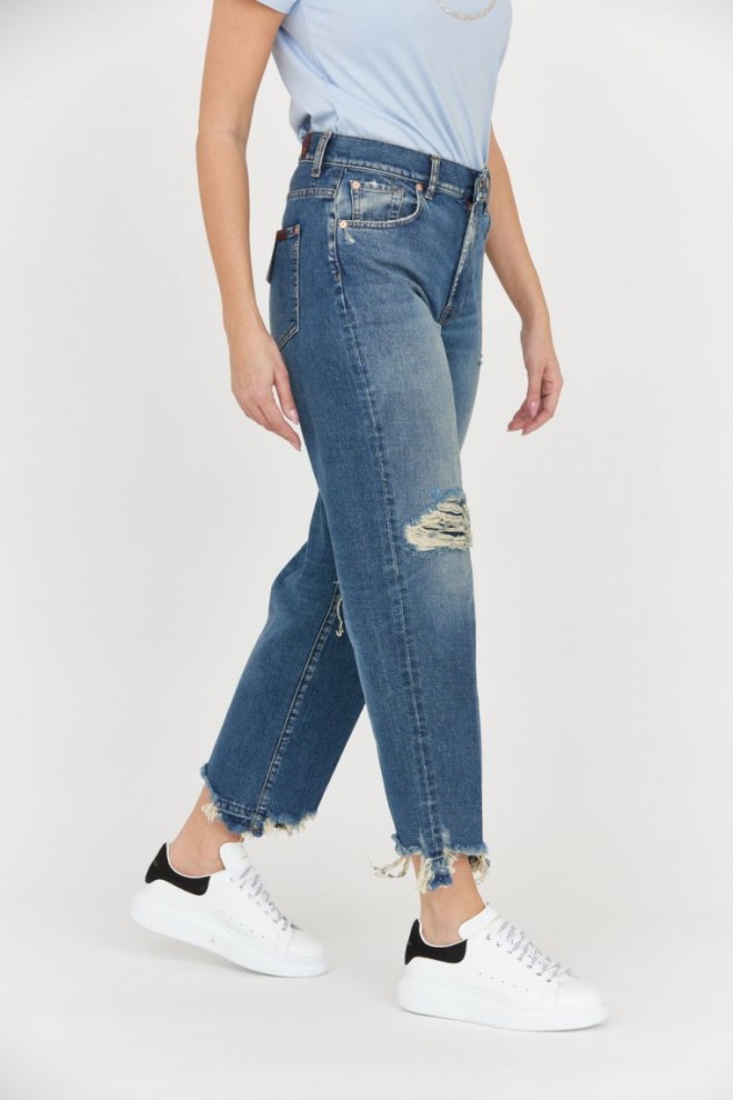 7 FOR ALL MANKIND Blugi albaștri pentru femei THE MODERN STRAIGHT WITH DREAMS