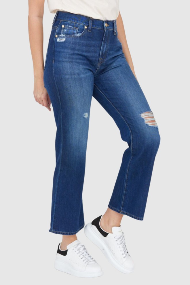 7 FOR ALL MANKIND Blugi cu picior evazat Riley Ankle Boot albastru marin