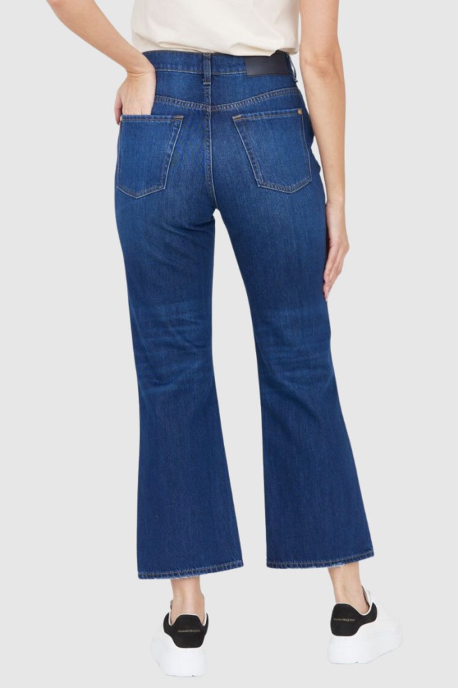 7 FOR ALL MANKIND Blugi cu picior evazat Riley Ankle Boot albastru marin