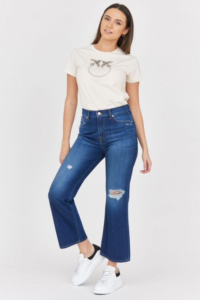 7 FOR ALL MANKIND Blugi cu picior evazat Riley Ankle Boot albastru marin