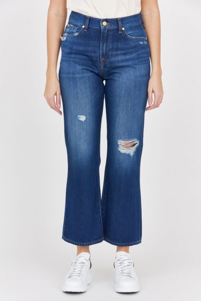 7 FOR ALL MANKIND Blugi cu picior evazat Riley Ankle Boot albastru marin