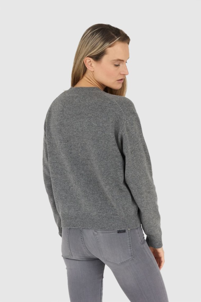 KENZO Pulover cu flori boke gri pentru femei