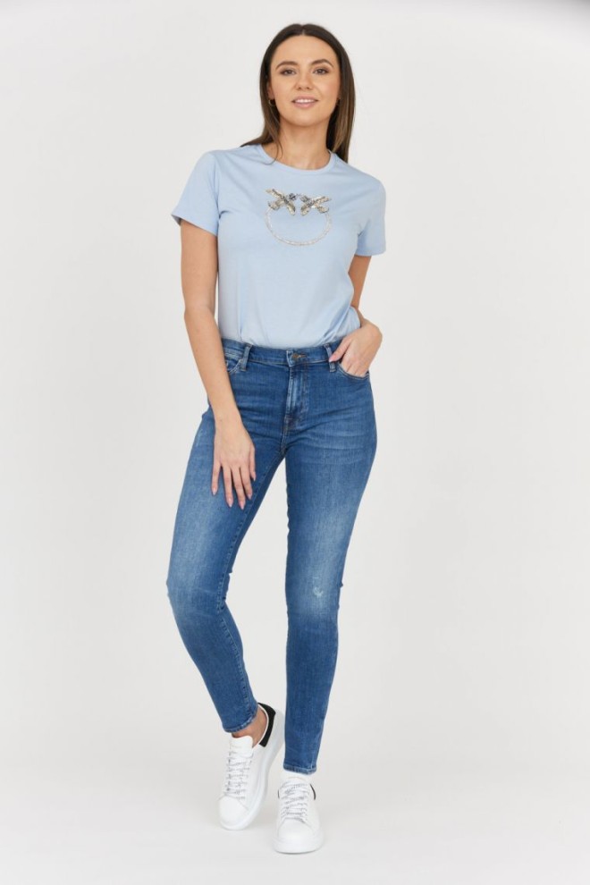 7 FOR ALL MANKIND Blugi frecați pentru femei HW SKINNY SLIM ILLUSION Outline