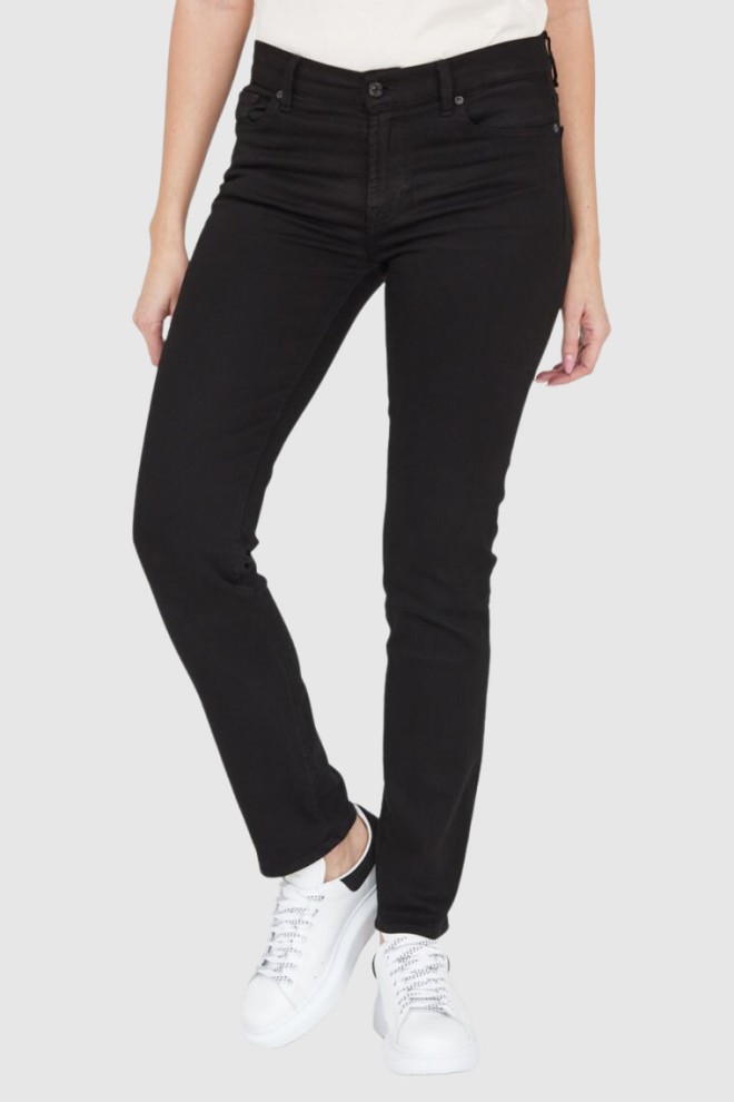 7 FOR ALL MANKIND Blugi negri ușori pentru femei Roxanne BAIR ECO RINSED BLACK