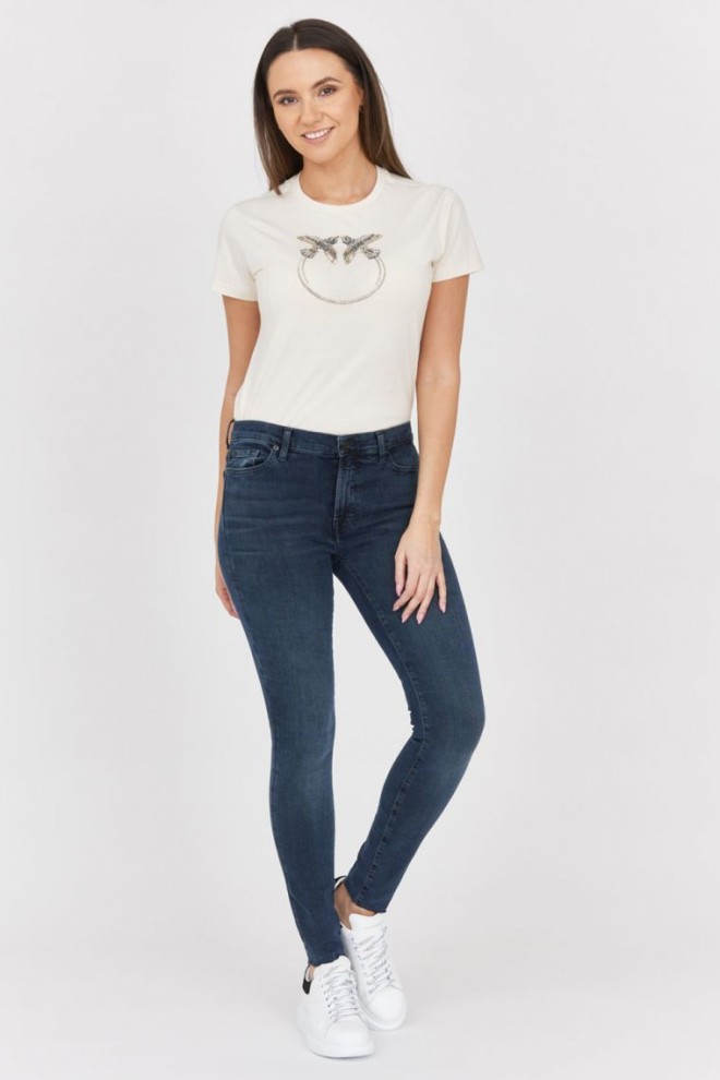 7 ДЛЯ ВСІХ ЛЮДЕЙ Синьо-сірі жіночі джинси HW SKINNY SLIM ILLUSION