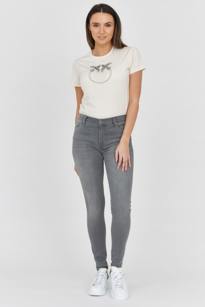 7 FOR ALL MANKIND Сірі джинси із завищеною талією HW SKINNY