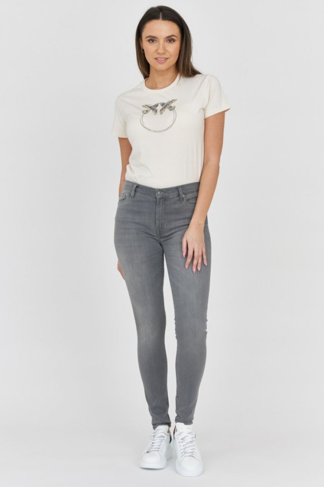 7 FOR ALL MANKIND Blugi cu talie înaltă pentru femei gri HW SKINNY