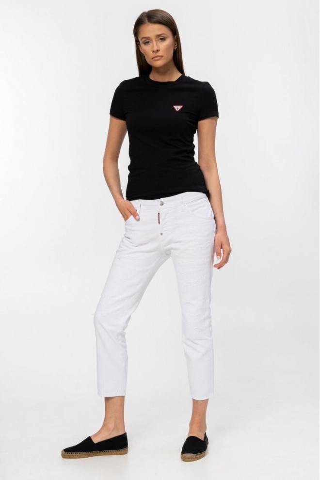 DSQUARED2 Cool girl cropped jeanBiałe jeansy damskie