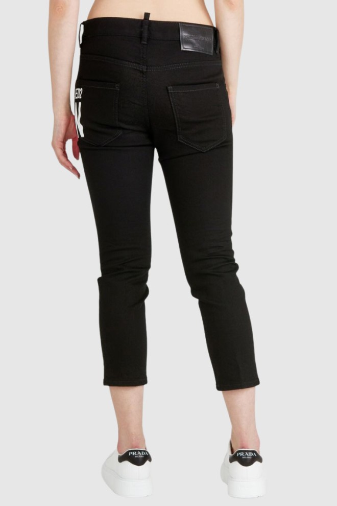 DSQUARED2 Icon forever cool girl cropped jeans czarne jeansy damskie