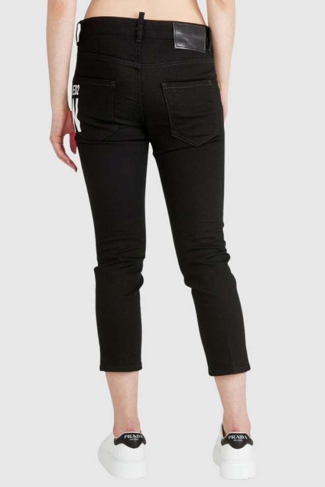 DSQUARED2 Icon forever cool girl cropped jeans negru blugi pentru femei