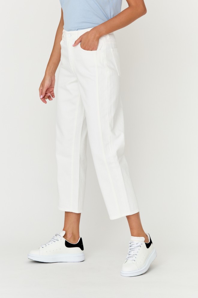 7 FOR ALL MANKIND Blugi albi pentru femei THE MODERN STRAIGHT Lapte