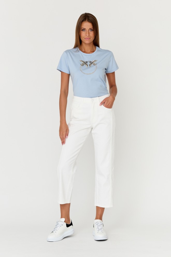 7 FOR ALL MANKIND Blugi albi pentru femei THE MODERN STRAIGHT Lapte