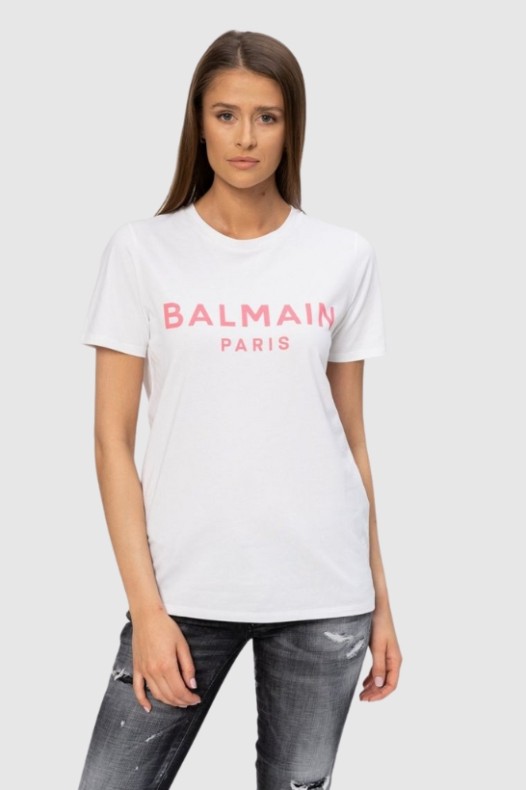BALMAIN Biały t-shirt...