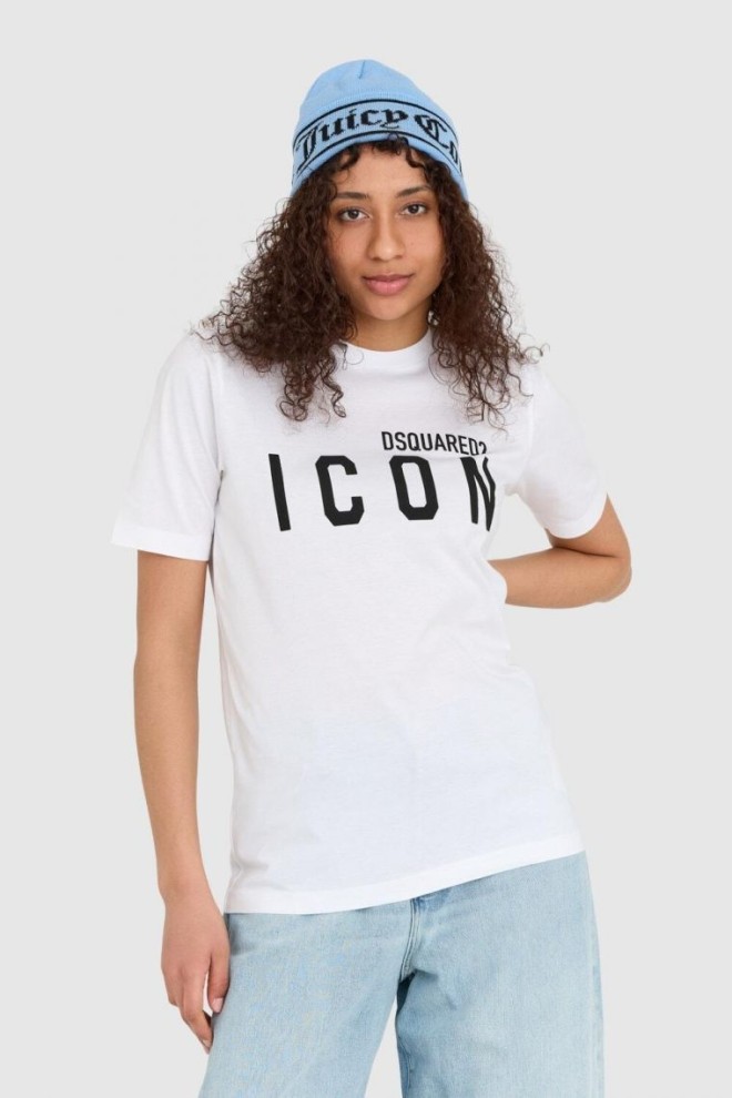 DSQUARED2 Tricou alb pentru femei cu logo cu pictogramă