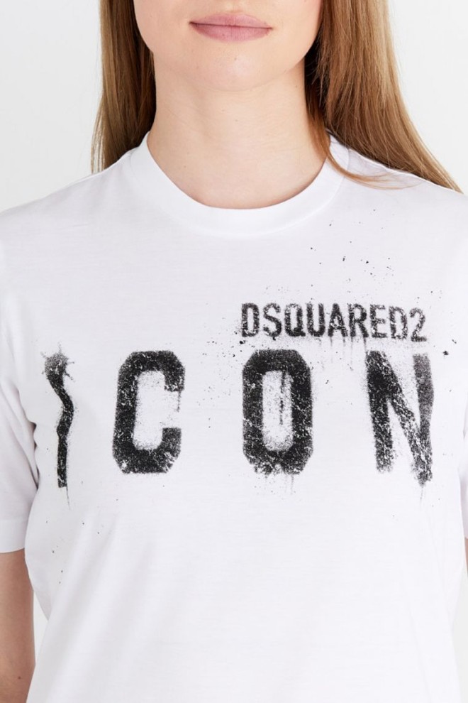 DSQUARED2 Biały t-shirt damski icon spray