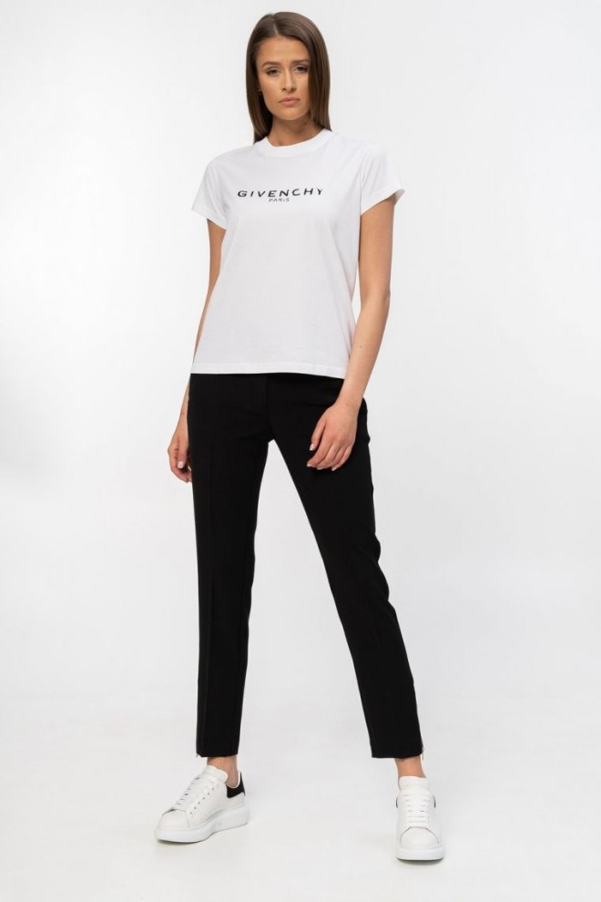 GIVENCHY White women's t-shirt with black vintage logo