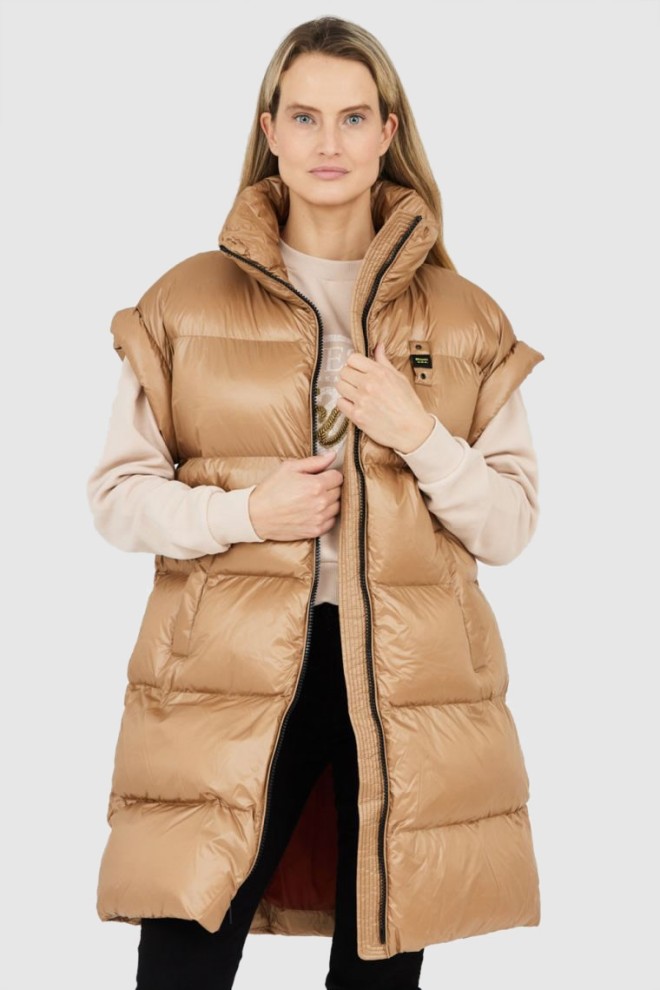 BLAUER Jachetă fără mâneci lungă maro Daisy pentru femei