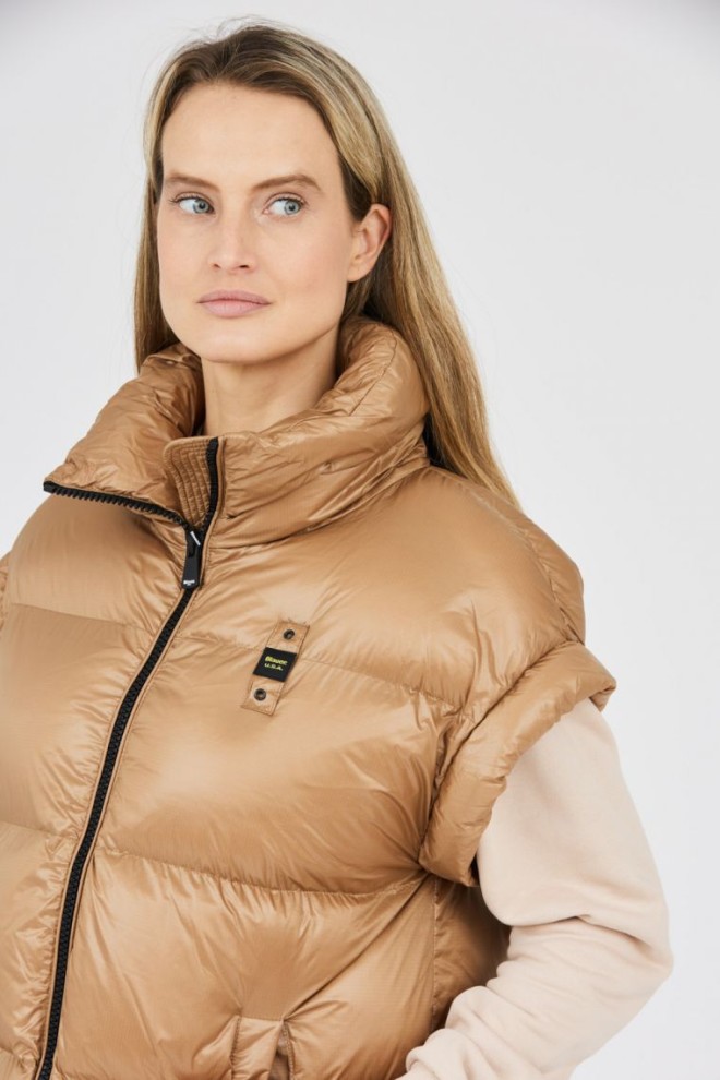 BLAUER Жіноча довга коричнева куртка без рукавів Daisy