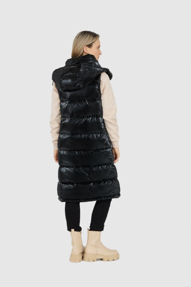 BLAUER Femeii lung strălucitor în jos fără mâneci Erika