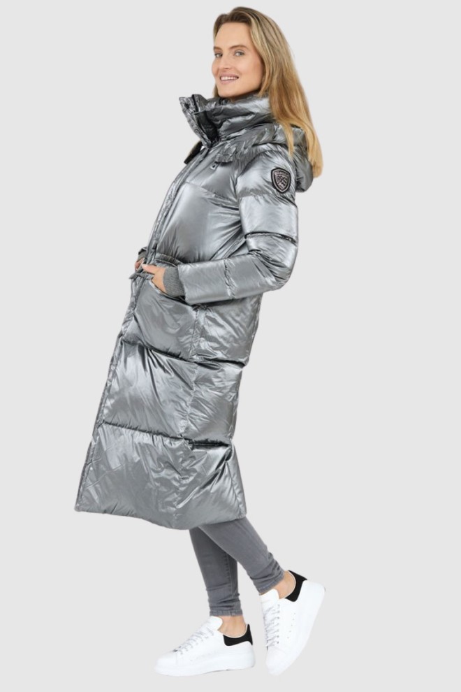 BLAUER Silver Naomi down coat with detachable hood