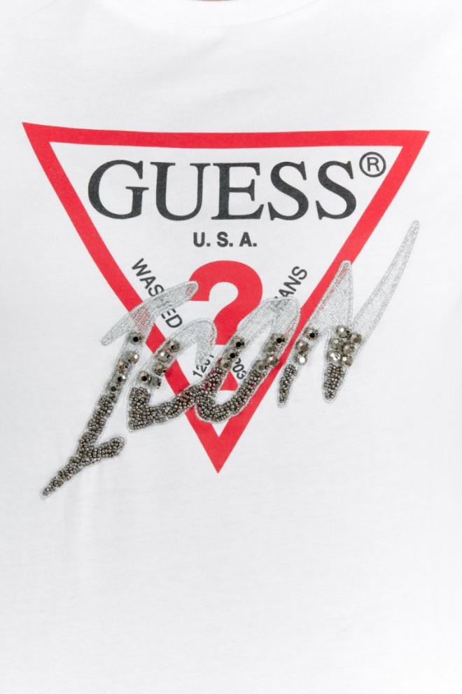 GUESS Biały t-shirt damski icon