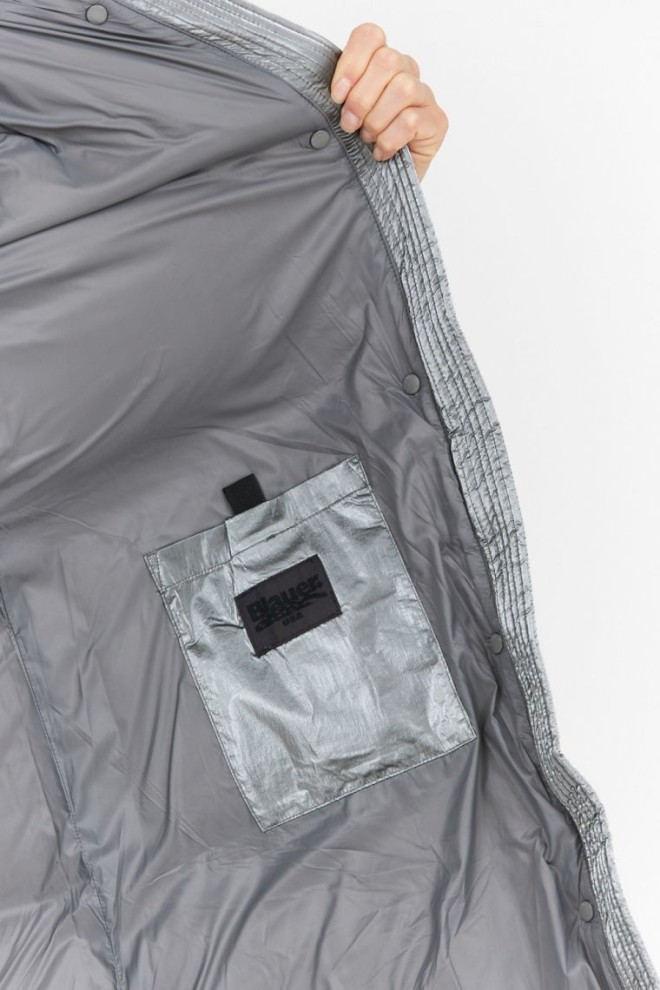 BLAUER Palton pentru femei Naomi din puf argintiu cu glugă detașabilă