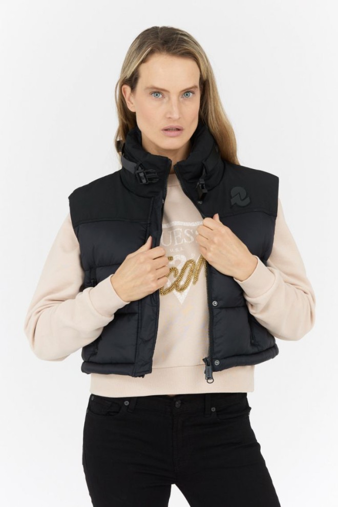 INVICTA Femeii negru în jos scurt fără mâneci