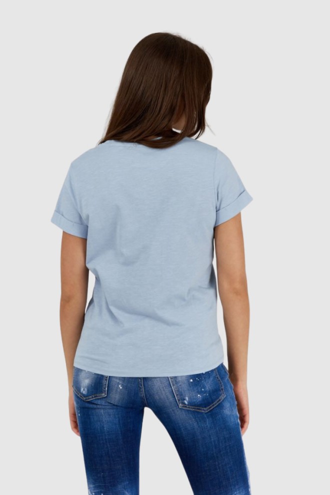 GUESS Blue women's t-shirt with white logo