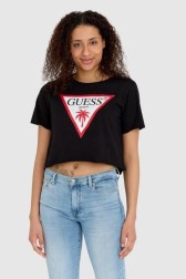 GUESS Czarny krótki t-shirt...