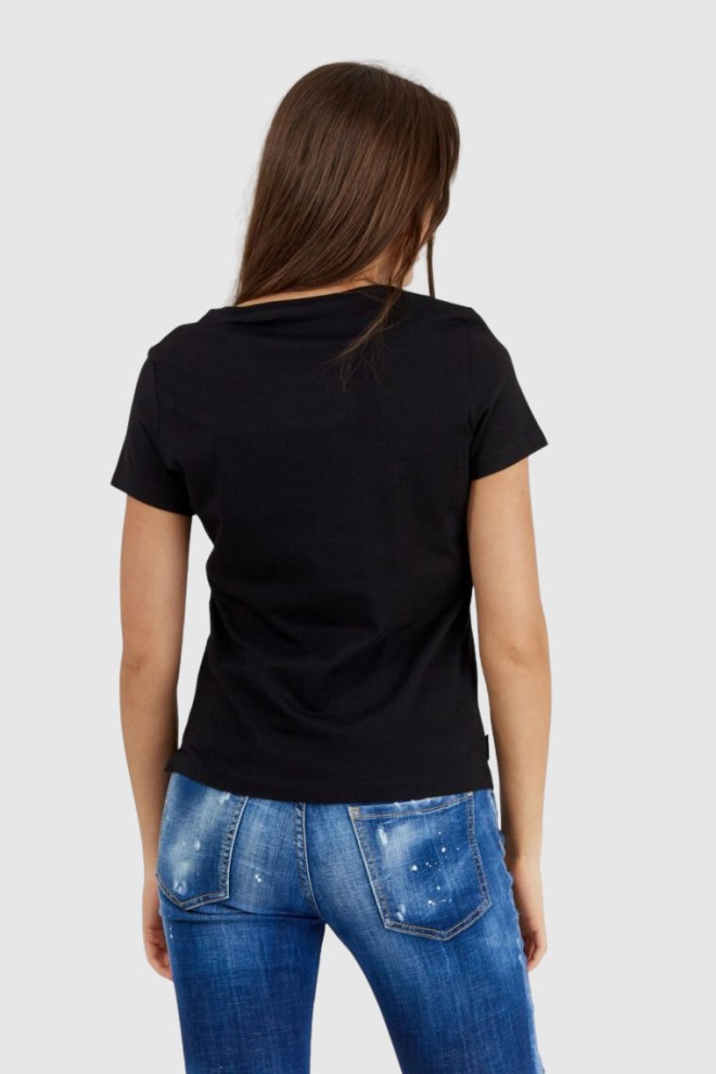 GUESS Tricou negru cu icoane pentru femei