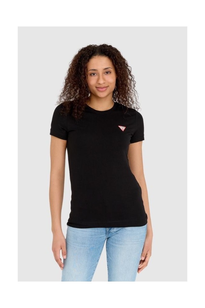 GUESS Black women's slim fit t-shirt with small logo