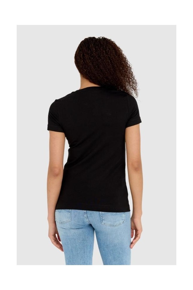 GUESS Black women's slim fit t-shirt with small logo