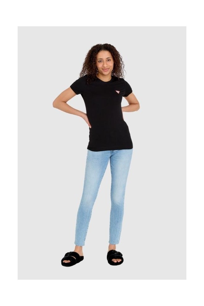 GUESS Black women's slim fit t-shirt with small logo