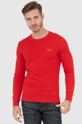 AERONAUTICA MILITARE Czerwony sweter męski
