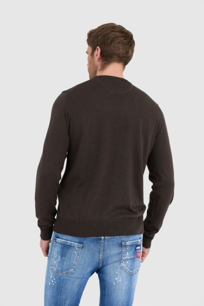 LA MARTINA Brown men's wool sweater